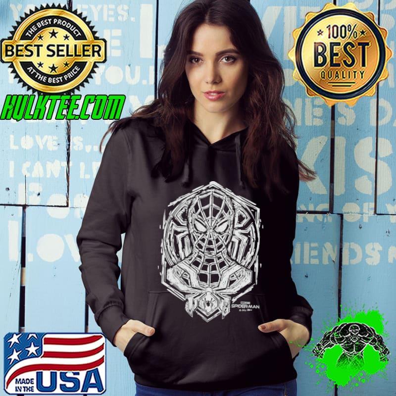 Marvel spiderman no way home black white line art Hoodie Marvel spiderman no way home black white line art Hoodie