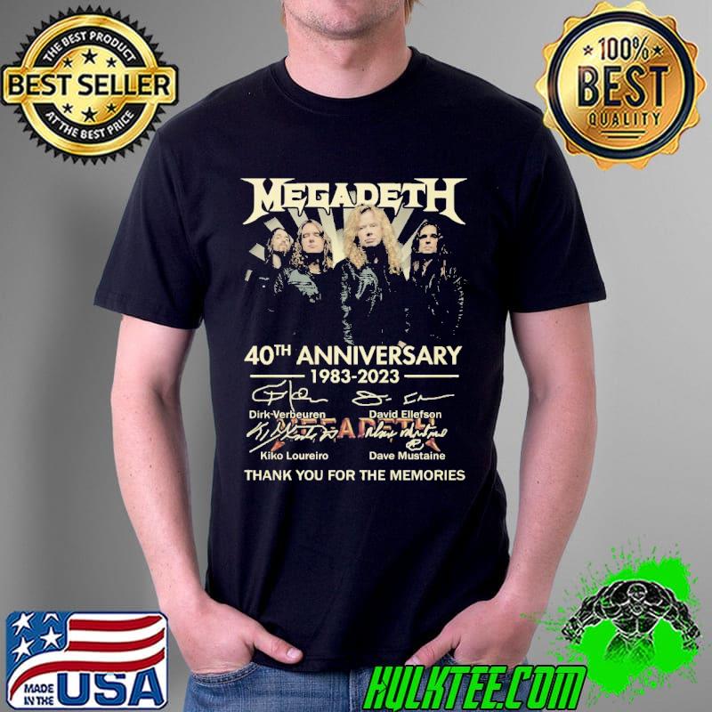 Megadeth 40th anniversary 1983 2023 thank you for the memories shirt