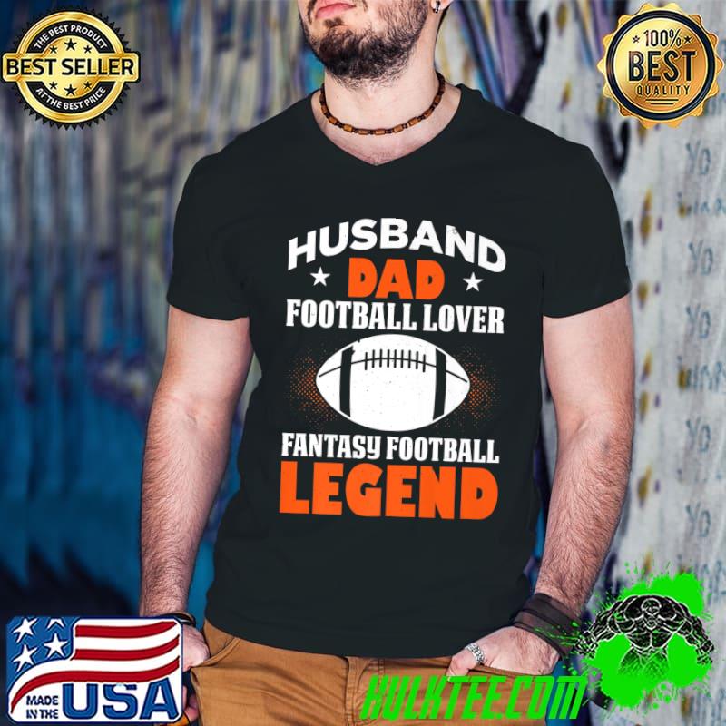 Mens Husband Dad Football Lover Fantasy Football Legened Premium T-Shirt Guys V Neck Mens Husband Dad Football Lover Fantasy Football Legened Premium T-Shirt Guys V Neck