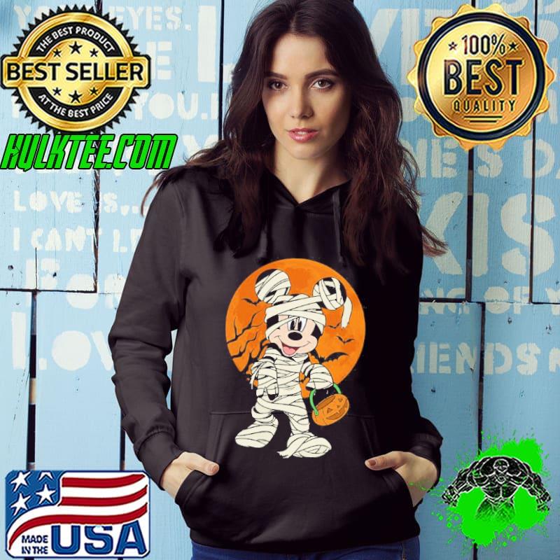 Mickey mummy holding pumpkin halloween night graphic Hoodie Mickey mummy holding pumpkin halloween night graphic Hoodie