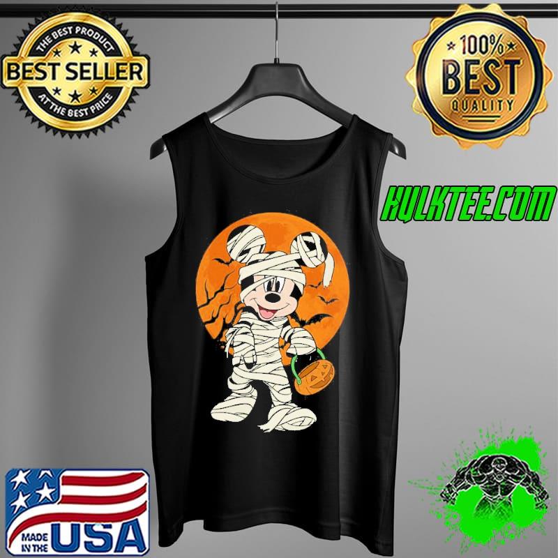 Mickey mummy holding pumpkin halloween night graphic Tank Top Mickey mummy holding pumpkin halloween night graphic Tank Top