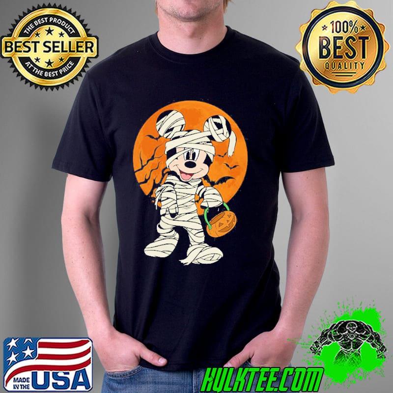 Mickey mummy holding pumpkin halloween night graphic shirt Mickey mummy holding pumpkin halloween night graphic shirt