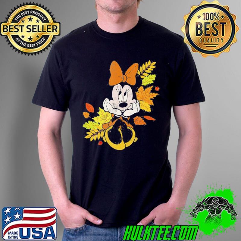 Minnie mouse disney mickey and friends autumn leaves gift shirt