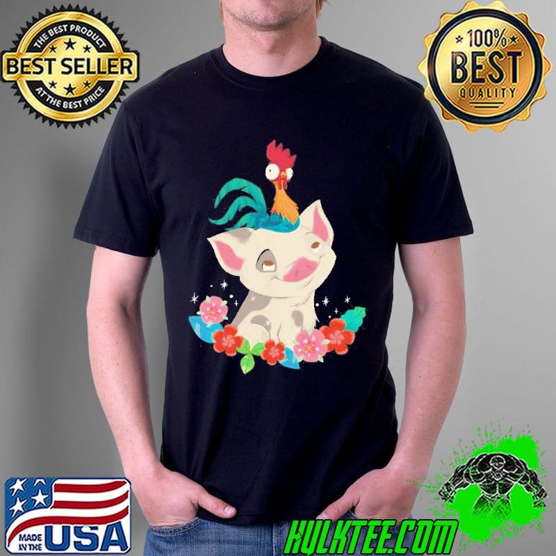 Moana heiheI rooster flowers graphic disney gift shirt