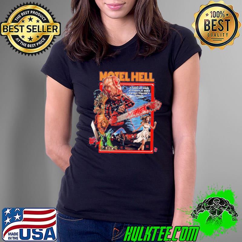 Motel Hello Special Ed Cover Art(1980) Horror Merch Unisex T-Shirt Ladies Tee Motel Hello Special Ed Cover Art(1980) Horror Merch Unisex T-Shirt Ladies Tee