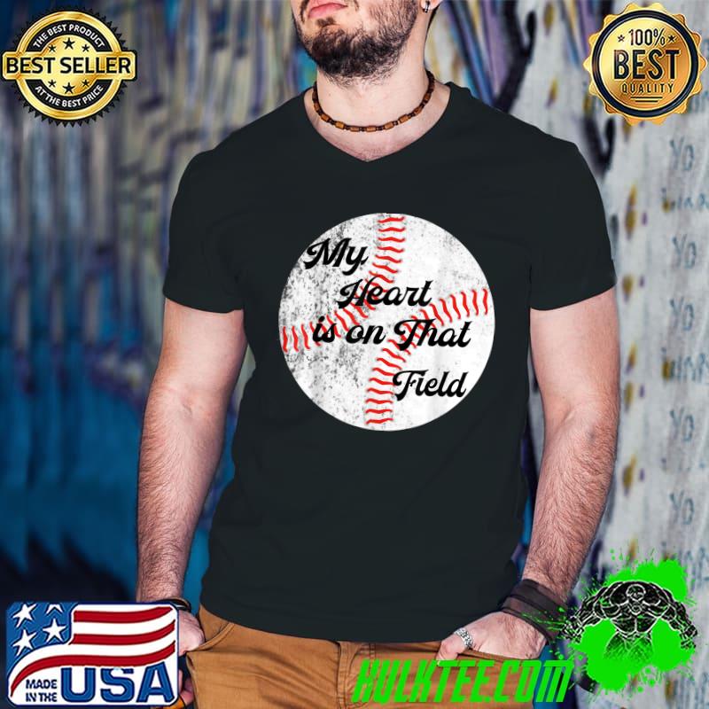 My Heart is on That Field Tee Baseball Softball Mom Gifts T-Shirt Guys V Neck My Heart is on That Field Tee Baseball Softball Mom Gifts T-Shirt Guys V Neck