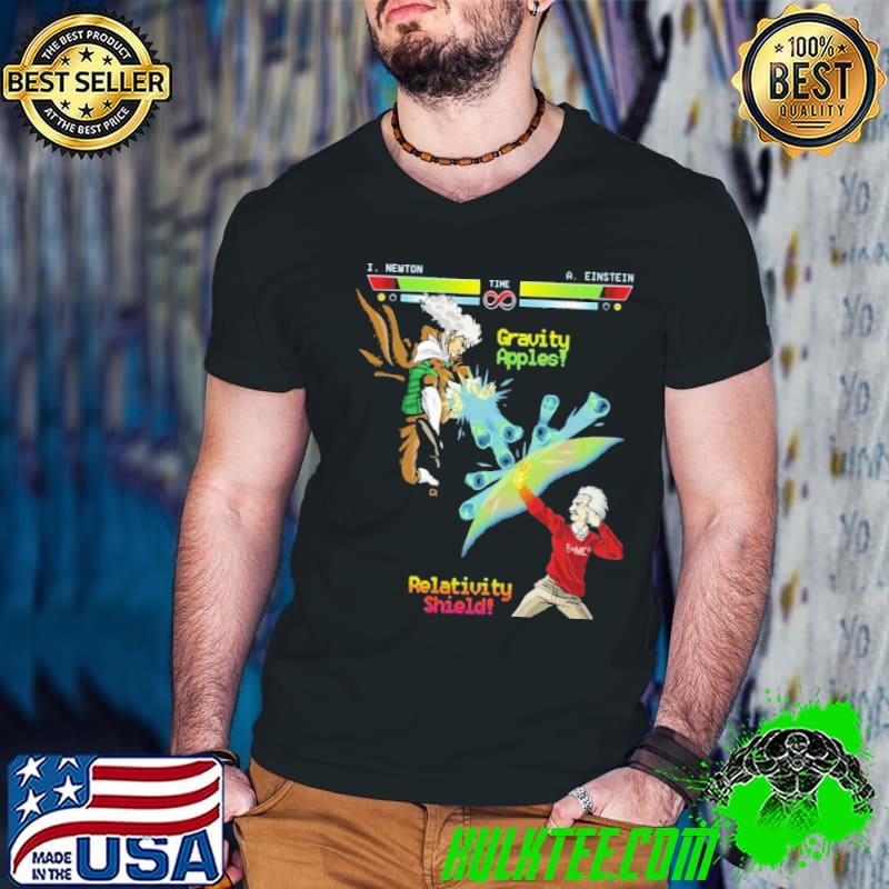 Newton Vs Einstein Gravity Apples Relativity Shield Shirt