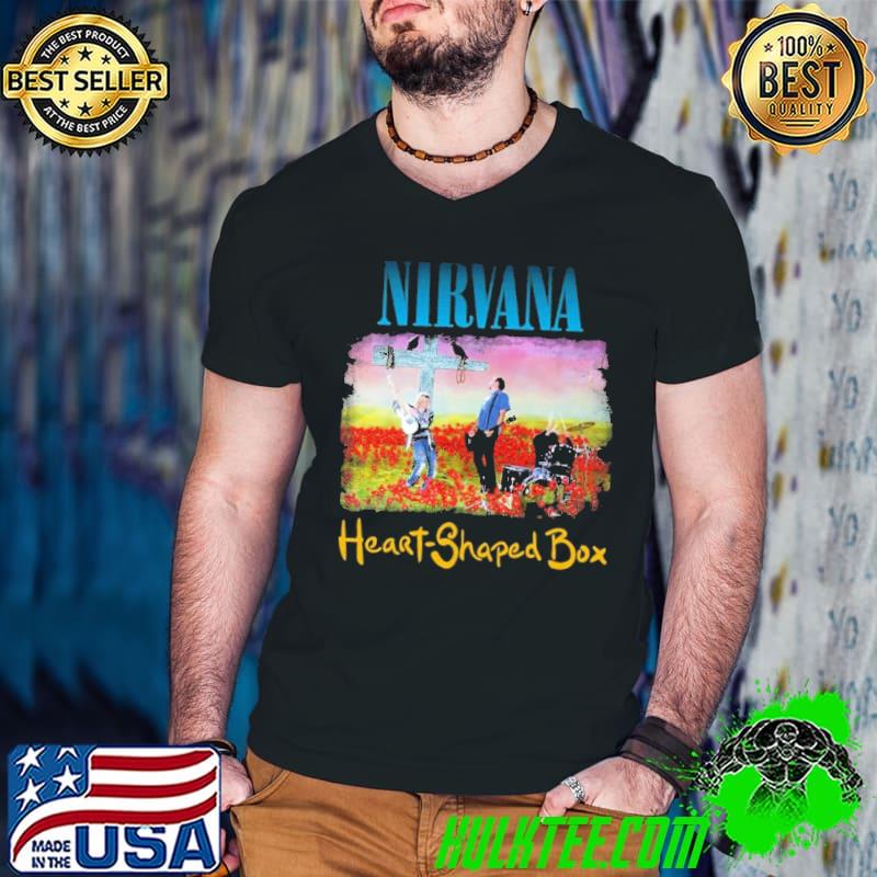 Nirvana Heart shaped box Album Drum Kit Flowers Shirt