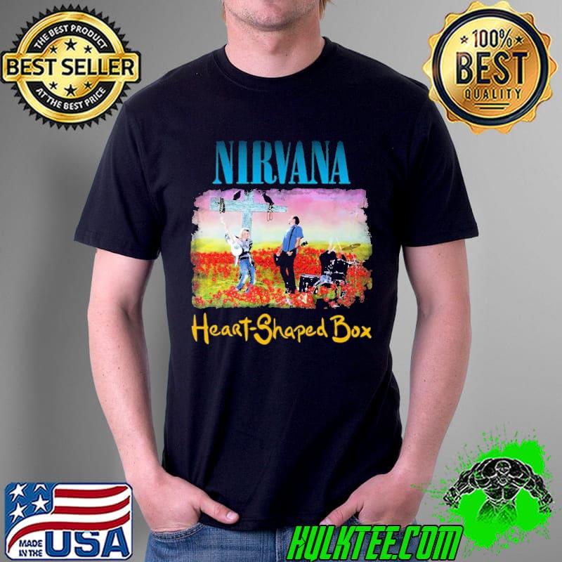 Nirvana Heart shaped box Album Drum Kit Flowers Shirt Unisex Nirvana Heart shaped box Album Drum Kit Flowers Shirt Unisex