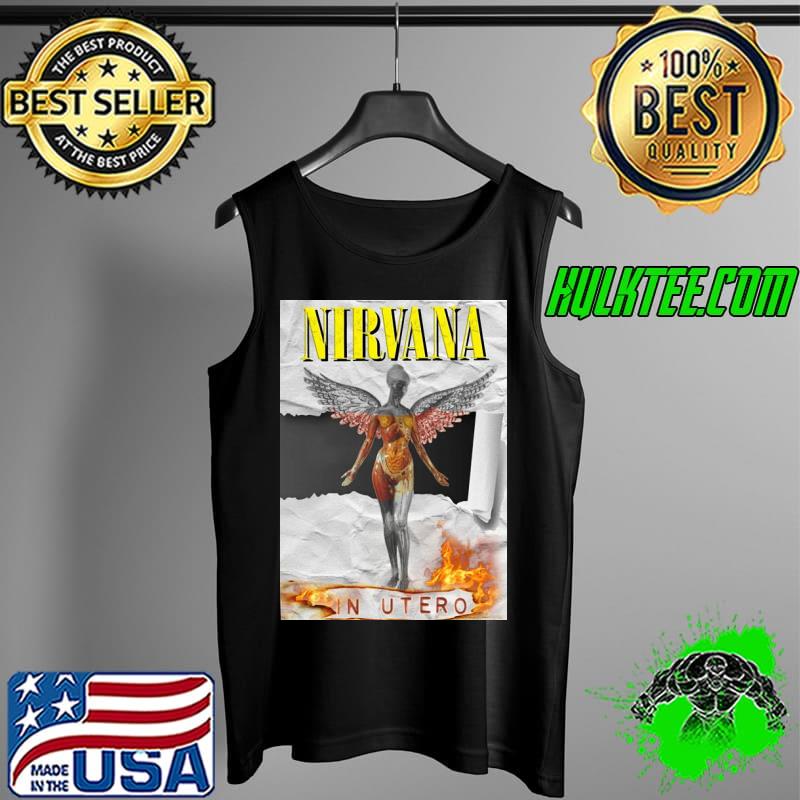 Nirvana In Utero Fire Poster Shirt Tank Top Nirvana In Utero Fire Poster Shirt Tank Top