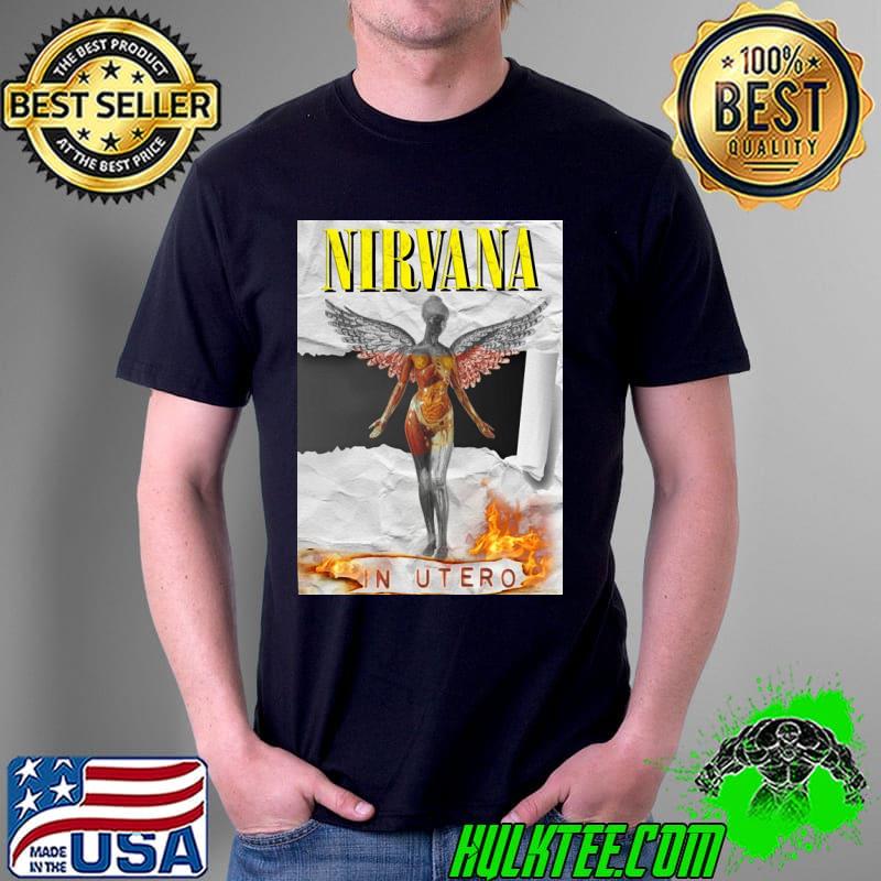Nirvana In Utero Fire Poster Shirt Unisex Nirvana In Utero Fire Poster Shirt Unisex