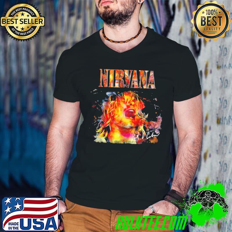 Nirvana Kurt Cobain Singing Colorful Shirt