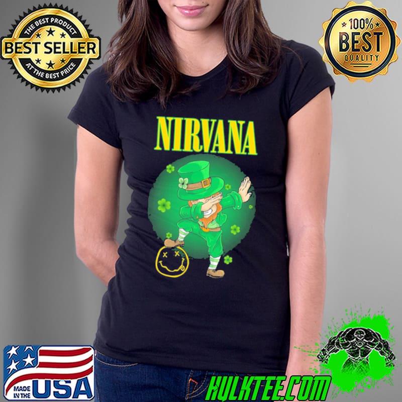 Nirvana Leprechaun Patrick Day Dabbing Shirt Ladies Tee Nirvana Leprechaun Patrick Day Dabbing Shirt Ladies Tee