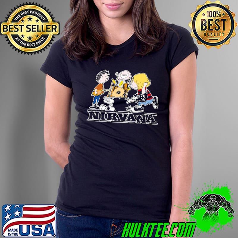 Nirvana snoopy peanut playing drum kit Ladies Tee Nirvana snoopy peanut playing drum kit Ladies Tee