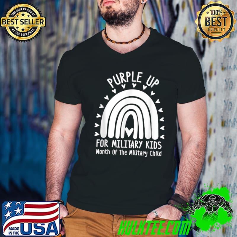 Rainbow Purple Up Military Child Awareness T-shirt