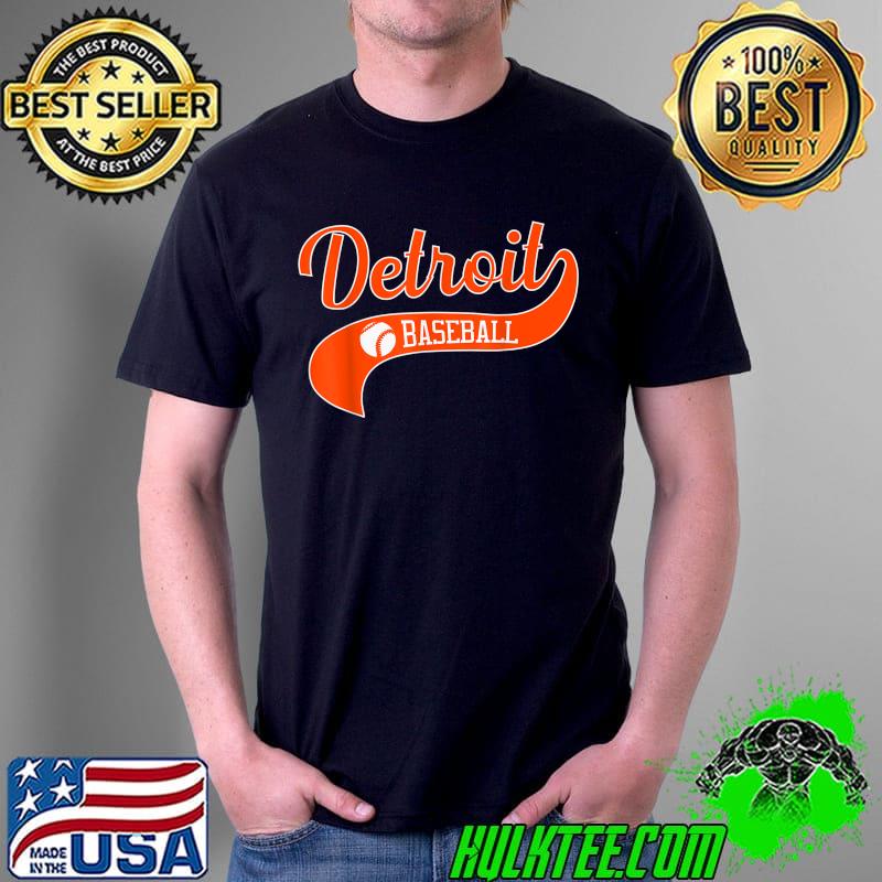 Retro Detroit Baseball Vintage Swoosh T-Shirt Copy