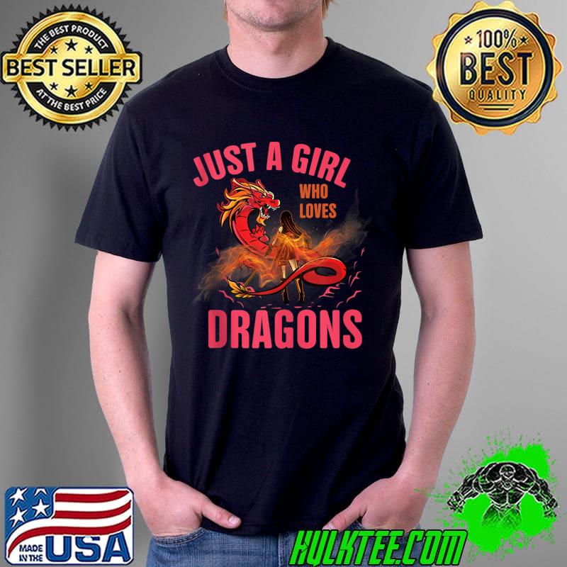 Retro Japan Anime Just a Girl Who Loves Dragons Tank Top
