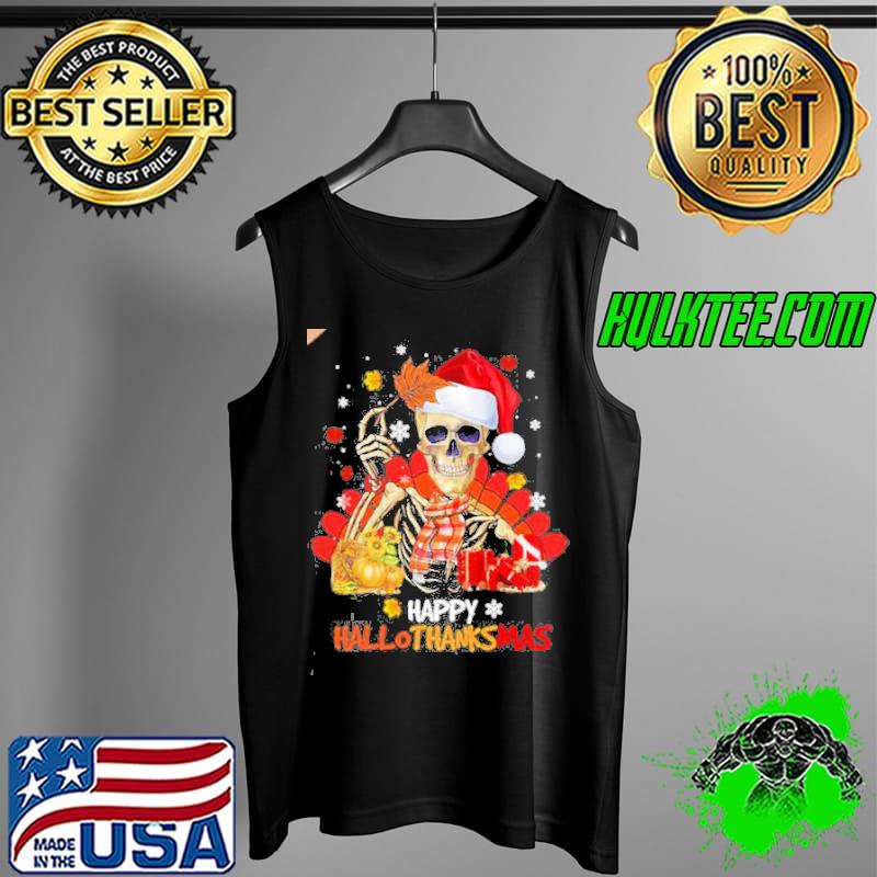 Skull thankgiving merry christmas Tank Top Skull thankgiving merry christmas Tank Top