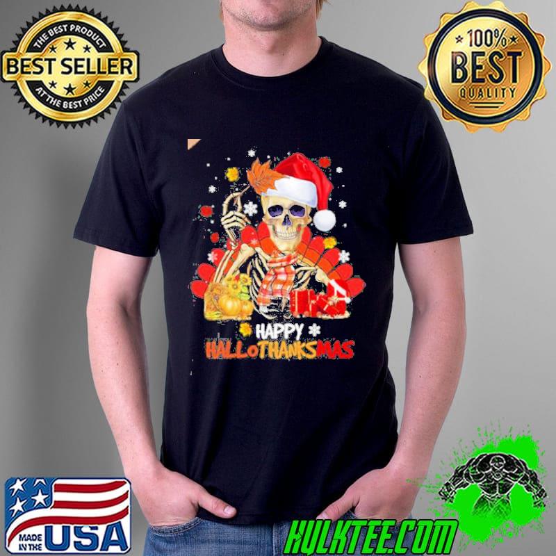 Skull thankgiving merry christmas shirt
