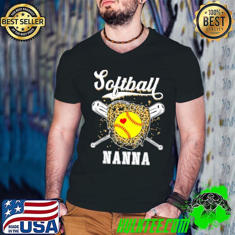 Softball nanna leopard game day softball mother's day shirt