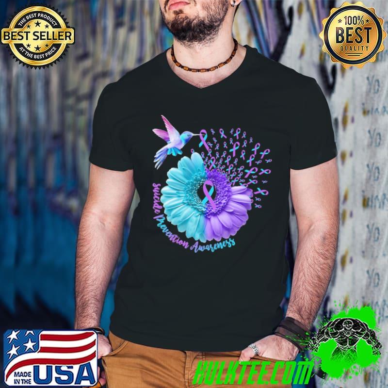 Suicide prevention awareness bird flower shirt