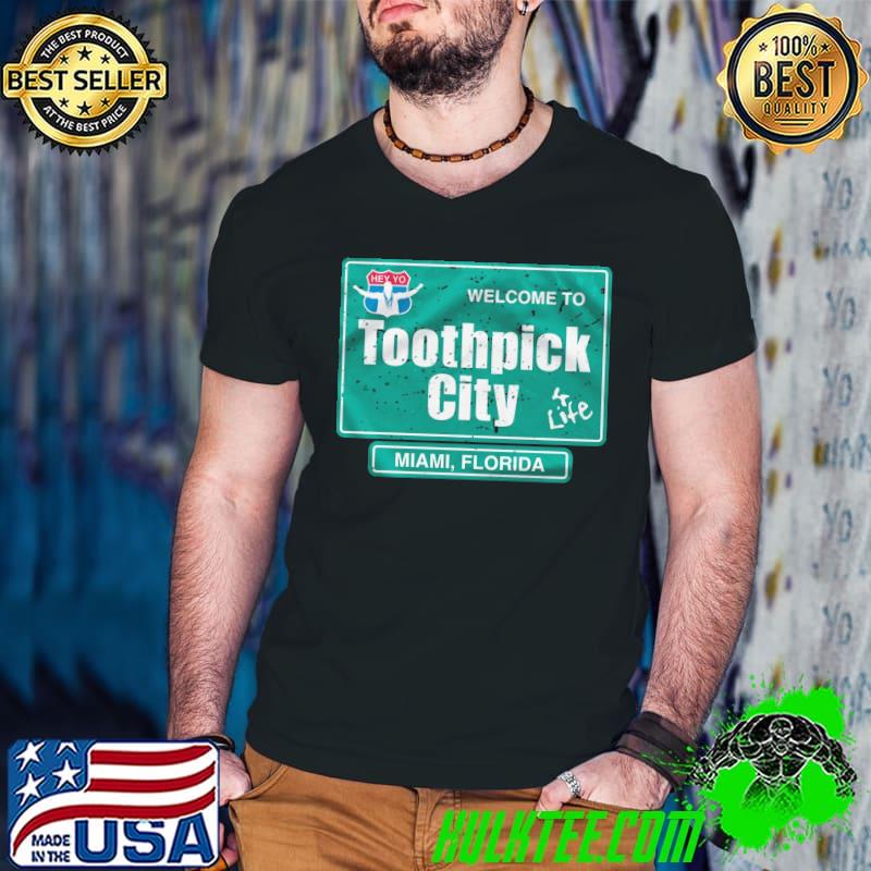 Wellcome Toothpick City Miami Florida Guys V Neck Wellcome Toothpick City Miami Florida Guys V Neck