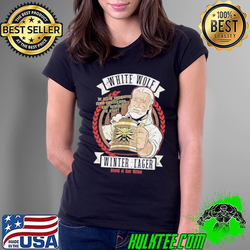Witcher white wolf winter lager Ladies Tee Witcher white wolf winter lager Ladies Tee