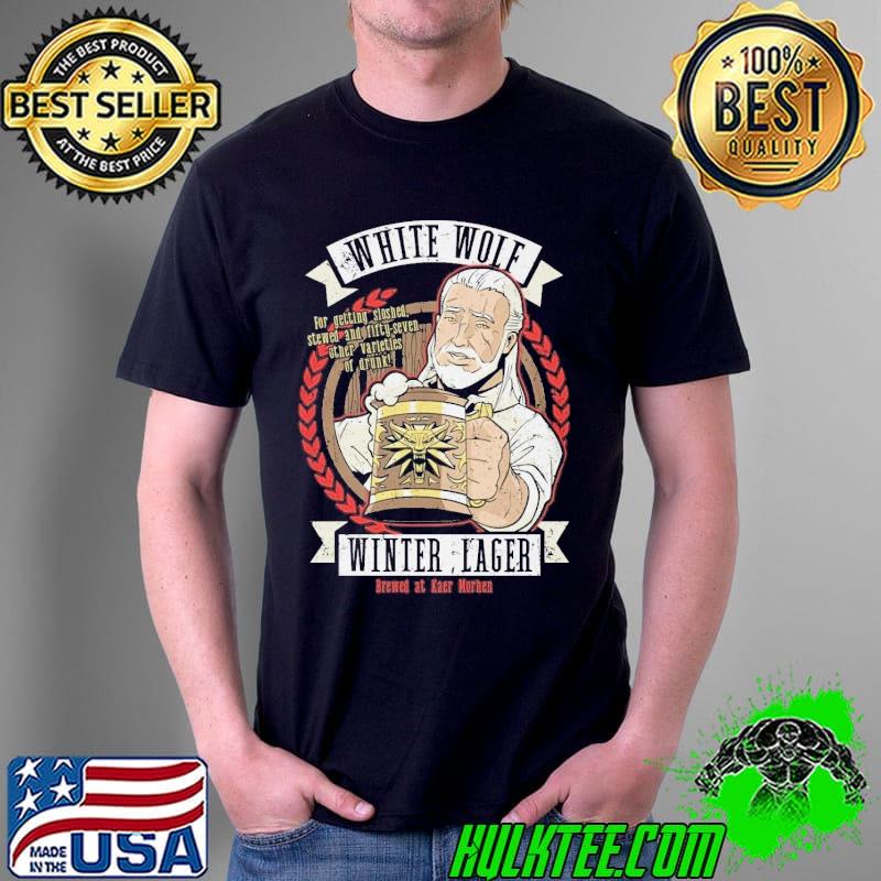 Witcher white wolf winter lager shirt