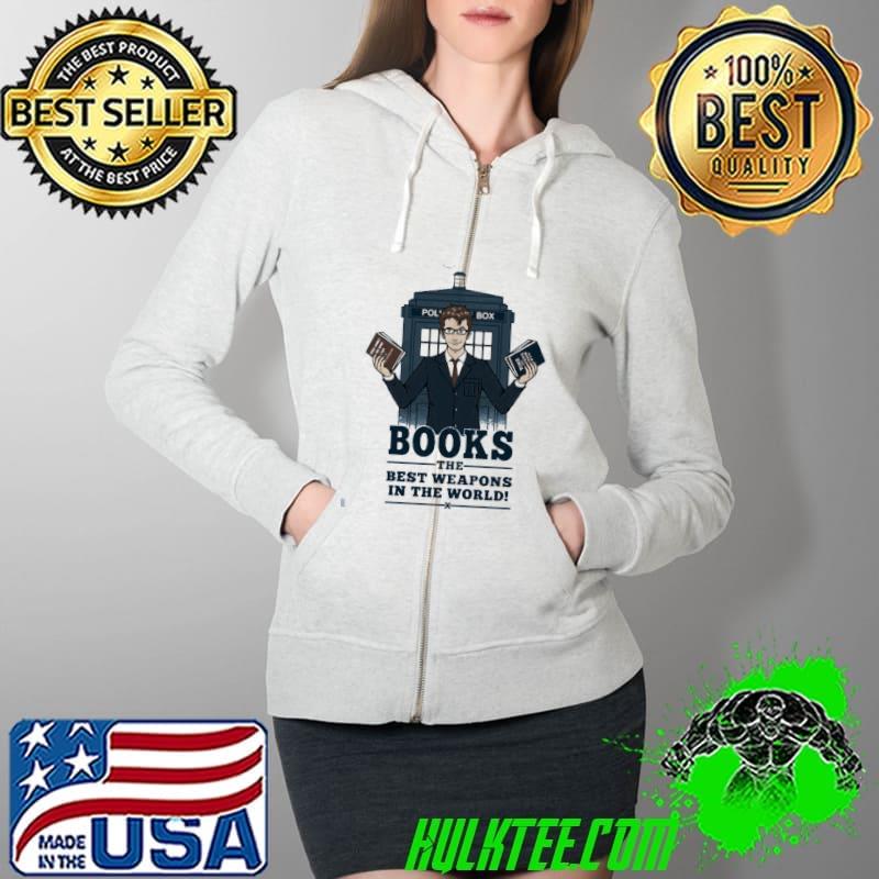 Books the best weapons in the world doctor who series hooded shirt