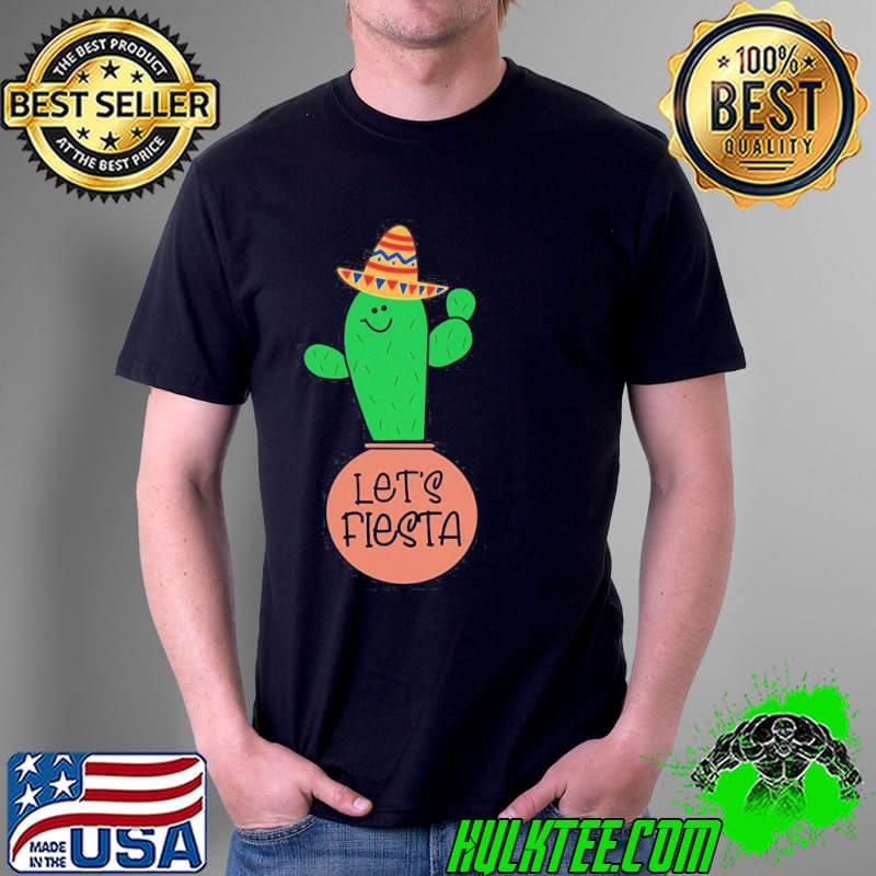 Cinco de mayo let's fiesta cactus wearing a sombrero shirt
