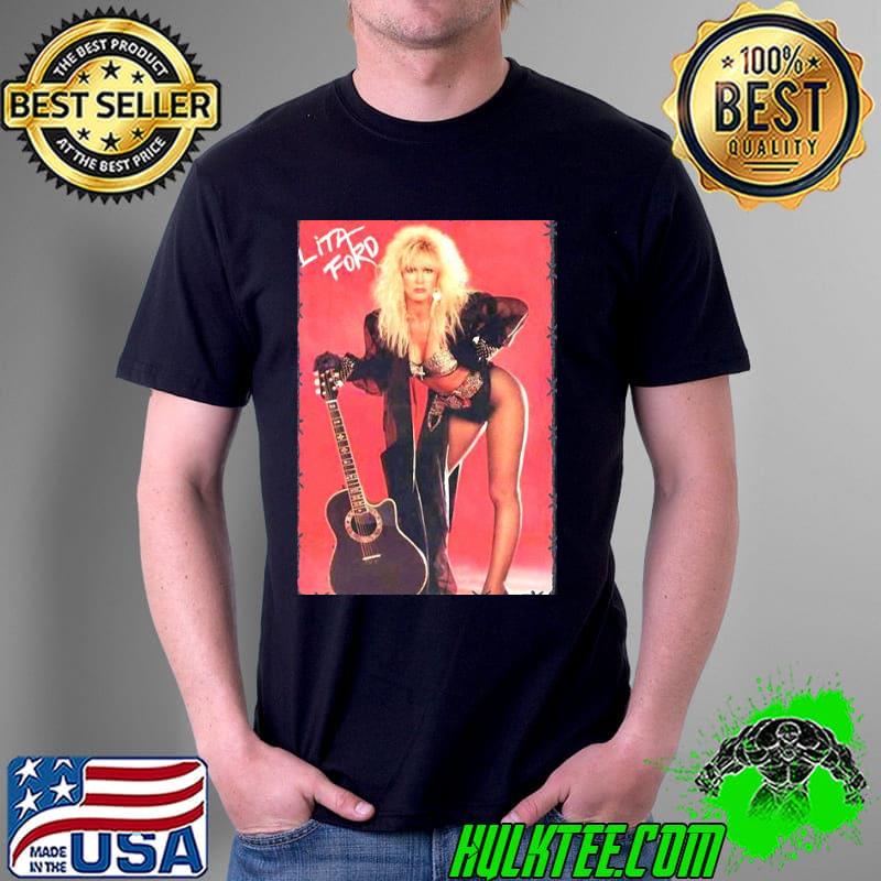 Classic retro vintage lita halloween guitar shirt