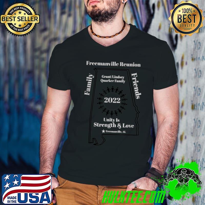 Freemanville Reunion GrantLindseyQuarker Family T-Shirt Guys V Neck Freemanville Reunion GrantLindseyQuarker Family T-Shirt Guys V Neck