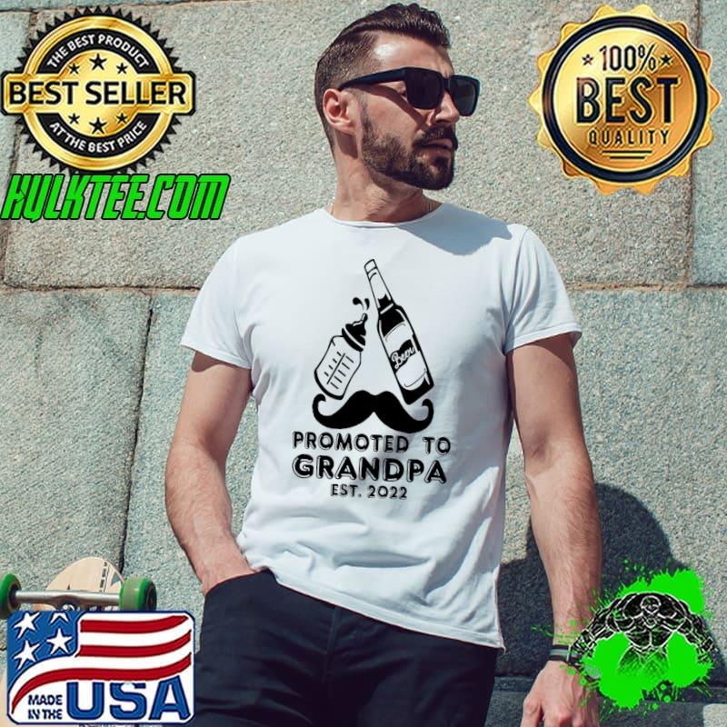 Funny beer and milk promoted to granda est 2022 happy father's day shirt Funny beer and milk promoted to granda est 2022 happy father's day shirt