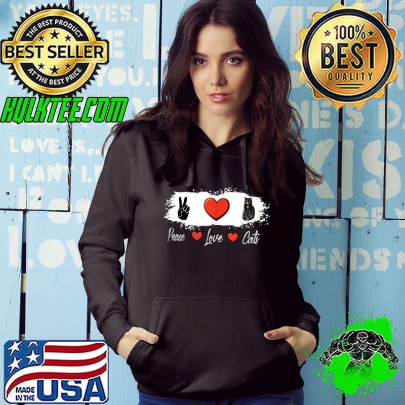Funny Peace Love Cats Design cat lover T-Shirt