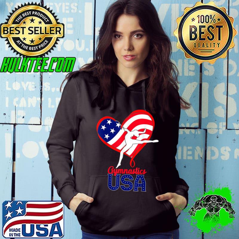 Gymnastics USA Support the Team US Flag 4th of July T-Shirt Hoodie Gymnastics USA Support the Team US Flag 4th of July T-Shirt Hoodie