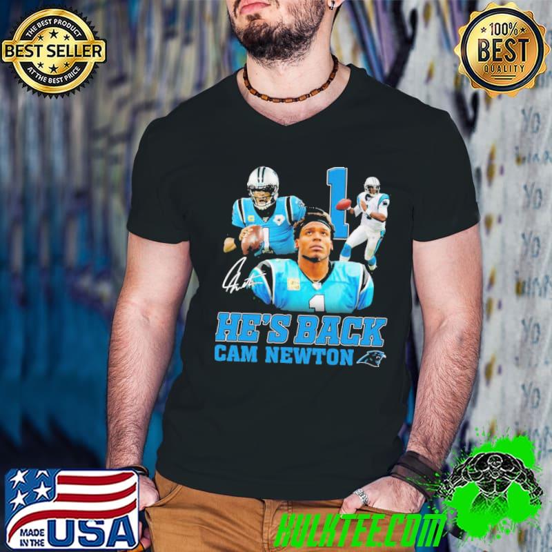 He's Bak Cam Newton Shirt Guys V Neck He's Bak Cam Newton Shirt Guys V Neck