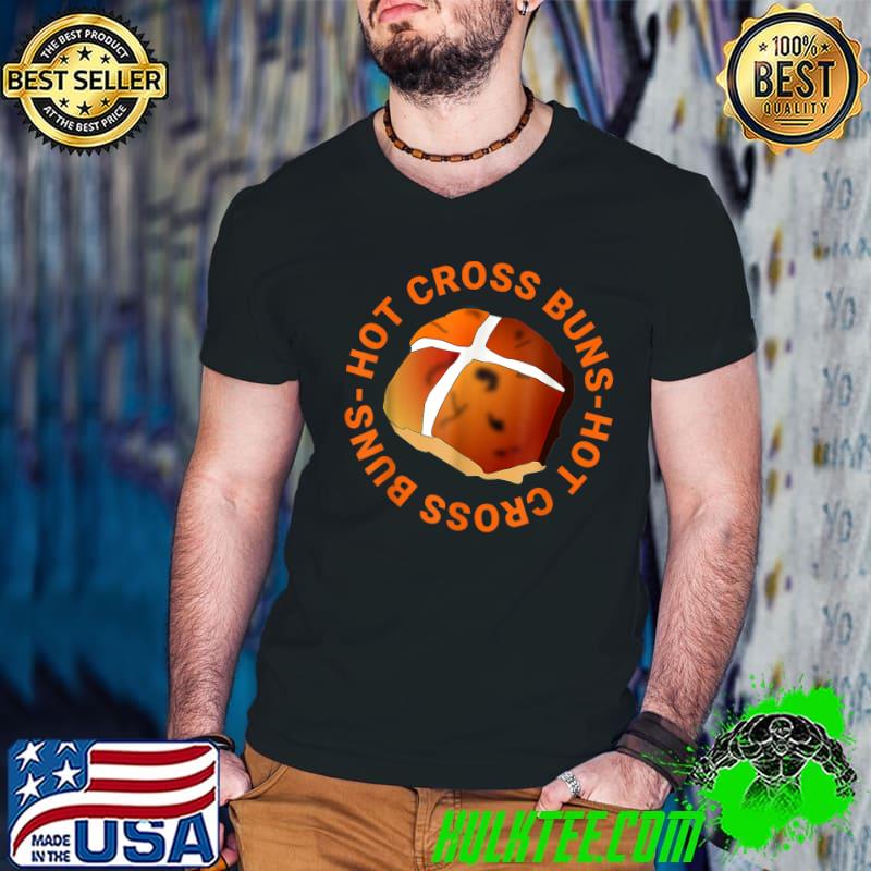 Hot Cross Buns Apparel Vintage Retro Food Lovers T-Shirt Guys V Neck Hot Cross Buns Apparel Vintage Retro Food Lovers T-Shirt Guys V Neck