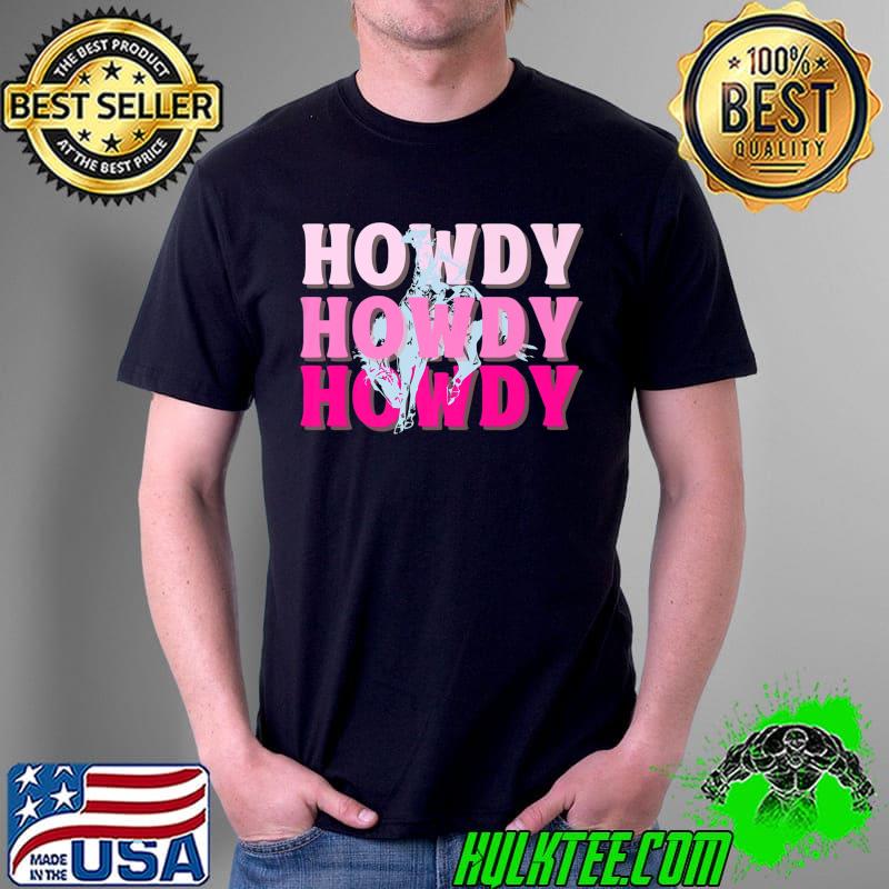 Howdy Cowgirl Vintage Horse Bucking Western Bachelorette Premium T-Shirt Unisex Howdy Cowgirl Vintage Horse Bucking Western Bachelorette Premium T-Shirt Unisex