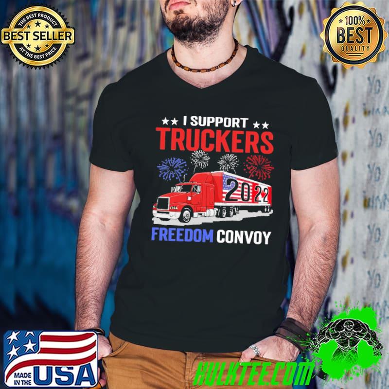 I Support Truckers Freedom Convoy 2022 America Flag Shirt Guys V Neck I Support Truckers Freedom Convoy 2022 America Flag Shirt Guys V Neck