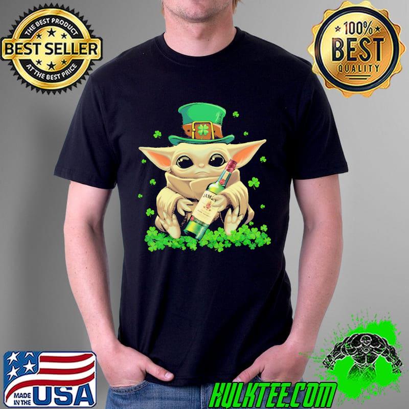 Jameson irish whiskey baby yoda st patrick's day shirt