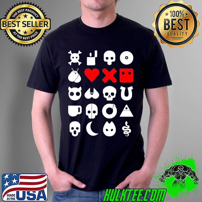 Love death robots logos white red shirt