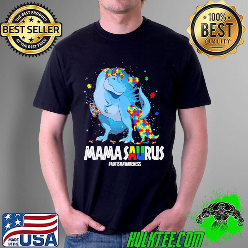 Mamasaurus Autism Awareness Dinosaur Shirt
