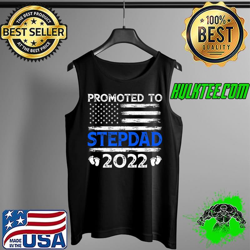 Mens Retro Promoted To Stepdad 2022 USA Flag Father's Day Premium T-Shirt Tank Top Mens Retro Promoted To Stepdad 2022 USA Flag Father's Day Premium T-Shirt Tank Top