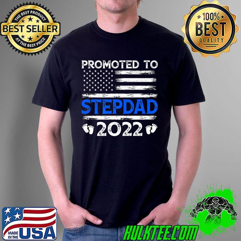 Mens Retro Promoted To Stepdad 2022 USA Flag Father's Day Premium T-Shirt Unisex Mens Retro Promoted To Stepdad 2022 USA Flag Father's Day Premium T-Shirt Unisex