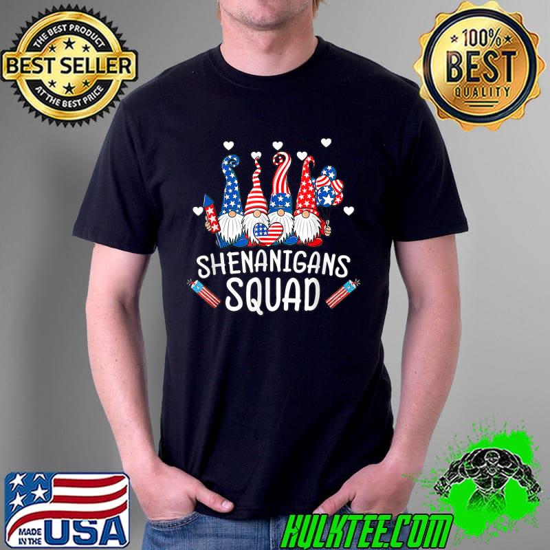 Shenanigans Squad 4th Of July Gnomes USA Independence Day T-Shirt Unisex Shenanigans Squad 4th Of July Gnomes USA Independence Day T-Shirt Unisex