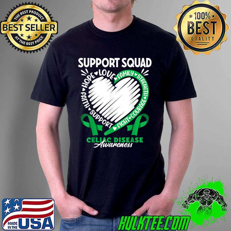 Support Squad I Gluten Free Coeliac Celiac Disease Awareness T-Shirt
