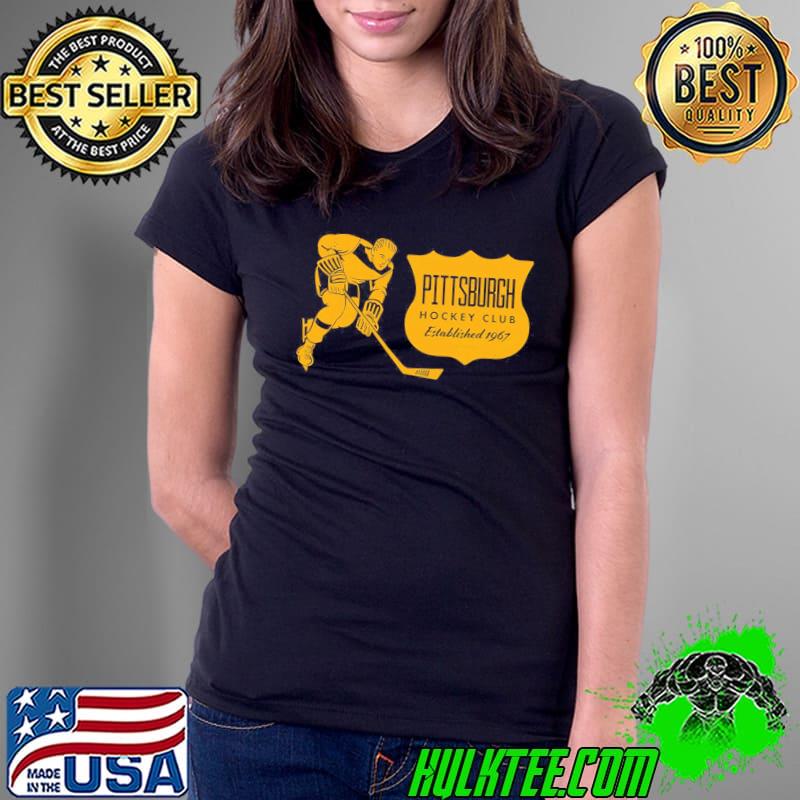 Vintage hockey Pittsburgh penguins yellow Ladies Tee Vintage hockey Pittsburgh penguins yellow Ladies Tee