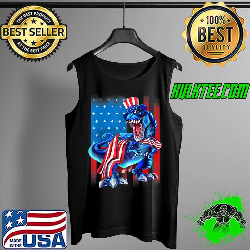 4th of July Dinosaur T Rex American Flag Independence Day T-Shirt Tank Top 4th of July Dinosaur T Rex American Flag Independence Day T-Shirt Tank Top