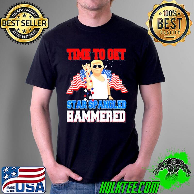 4th Of July Trump Bae Merica Time To Get Star Spangled Hammered Shirt