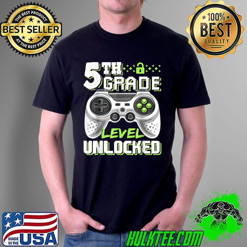 5th Grade Level Unlocked Video Game Back to School Boys T-Shirt